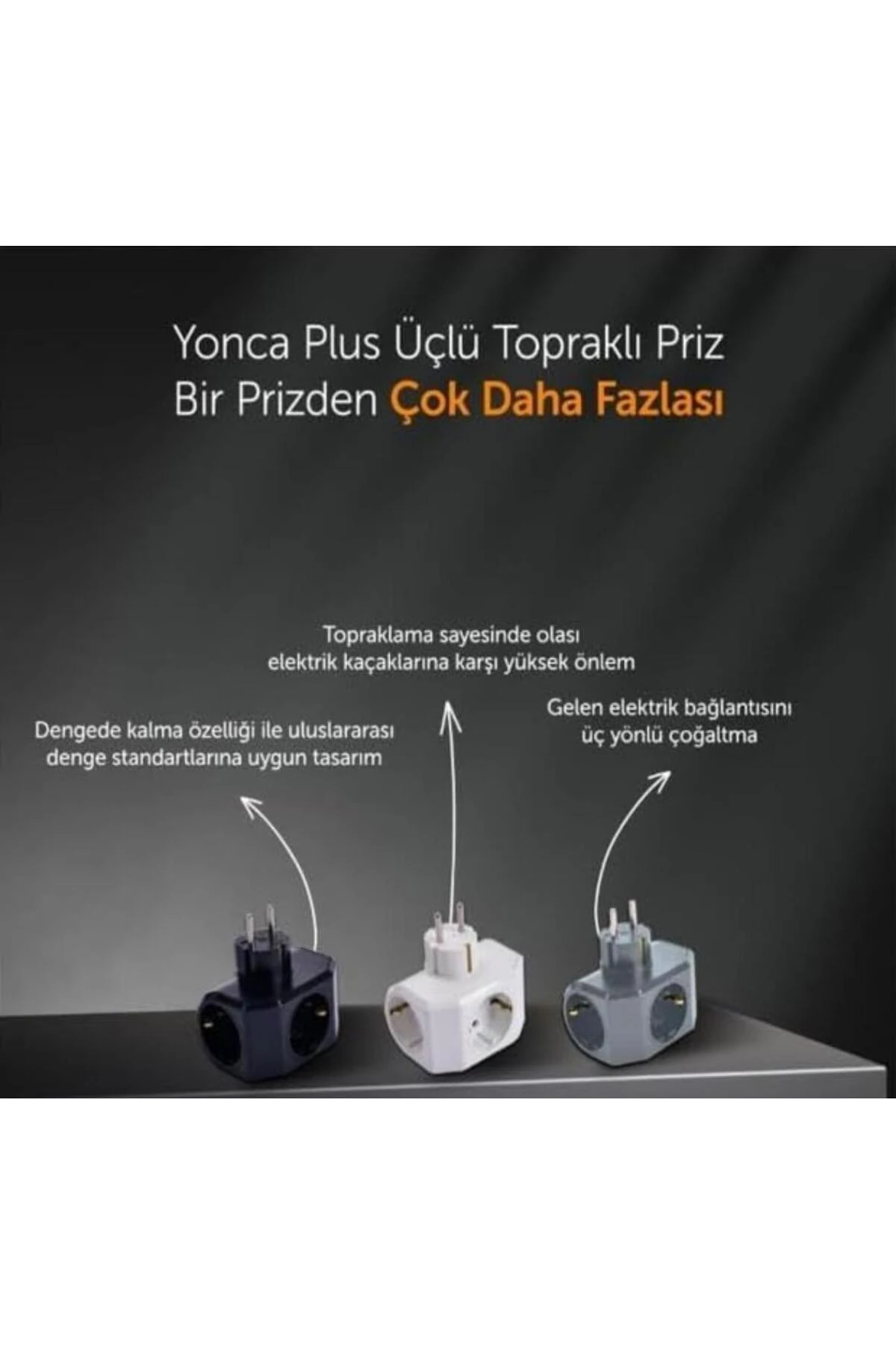 Viko Yonca Plus Üçlü Topraklı Priz Gri